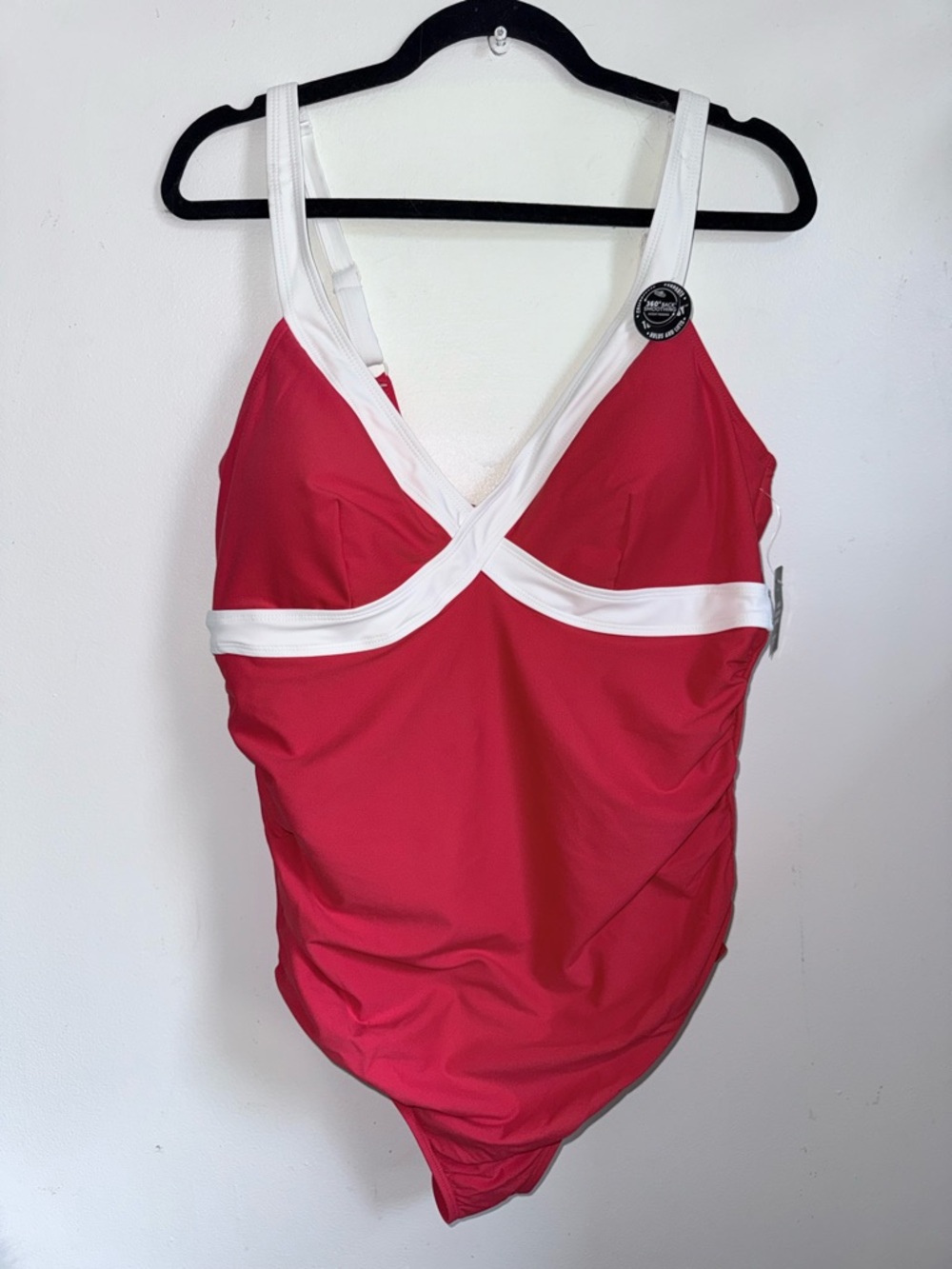 NWT TORRID Red One-Piece Swimsuit with White Trim 360 Back Smoothing Size 1X